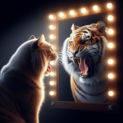 Metamorphosis: The Roaring Cat Transformed into a Majestic Tiger