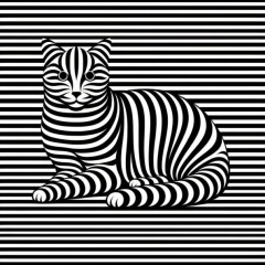 Feline Mirage: Mesmerizing AI-Generated Cat Illusion in Black and White