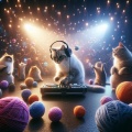 Feline Festivity: A Photorealistic Spectacle of Cats Partying Under Glowing Disco Lights