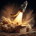 Rocketing Cat: A Whirlwind of Feline Energy