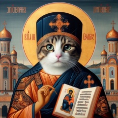 Divine Feline: A Greek Icon Inspired Cat