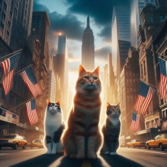 Urban Feline Trio: Exploring New York City Streets