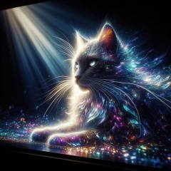 Ethereal Feline Majesty: A Captivating Fusion of Art and Nature