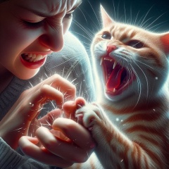 Feline Fury: Woman vs. Cat