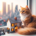 Miniature Wonderland: Tilt-Shift Photography Captures Serene Moment with Orange Cat on Windowsill