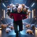 Captain Picard's Feline Dilemma: A Struggle Through the Corridors of the USS Enterprise