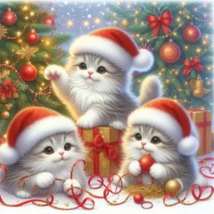 Whimsical Kittens: The Cats of Christmas