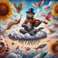Whimsical Symphony: Surreal Cat Serenades on Clouds of Imagination