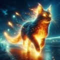 FlameFeline: A Photorealistic Fantasy Fire Cat in Cinematic Night Dash