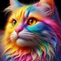 Rainbow Cat: A Masterpiece of Feline Chromatic Splendor
