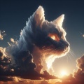 Celestial Feline: A Photorealistic Sky Cat