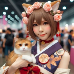 Cosplay Serenity: Embracing Feline Affection