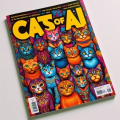 Futuristic Felines: Cats of AI Magazine Cover