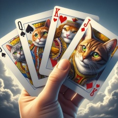 Feline Elegance: AI-Generated Royal Cats on Playing Cards