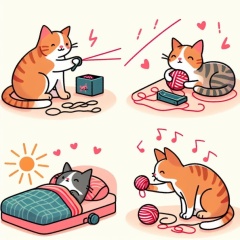Playful Cats in Action: Laser Pointers, Wool Balls, and Cozy Naps