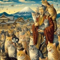 Countless Cats in Serenity: A Utagawa Kuniyoshi Inspired Masterpiece