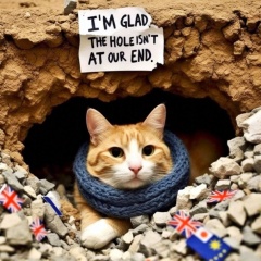 Feline Curiosity: AI-Generated Image Depicting a Cat Observing a Mysterious Hole