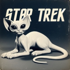 Cat Alien in Star Trek Style: 1960s Inspired Sci-Fi Art