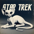 Cat Alien in Star Trek Style: 1960s Inspired Sci-Fi Art