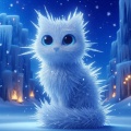 Icicle Cat: Enchanting Pixar-Style Animation in a Winter Wonderland