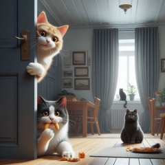 Six Mischievous Cats Cause Chaos in the Kitchen