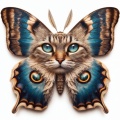 Stunning Image of a Moth with Tabby Cat Face Wings