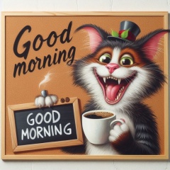 Good Morning from a Goofy Cat: Whimsical Watercolor Art