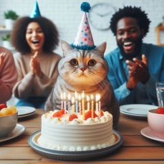 Funny Cat Party Joke: Hilarious Feline at a Birthday Bash