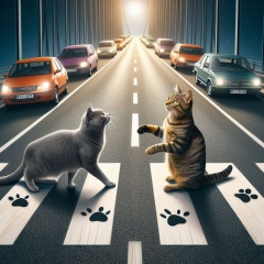 Why Did the Cat Cross the Bridge? A Nighttime Adventure