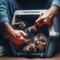 Intense Struggle: Tabby Cat Resists Owner's Attempt to Place Her in a Transport Box