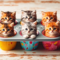 Adorable Six Kittens in a Muffin Tin