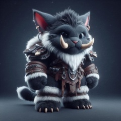 The Kitten-Orc Hybrid: A Fantasy Fusion of Cuteness and Strength